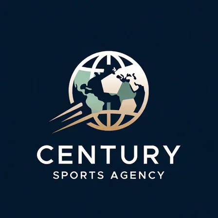 Century Sports Agency emblem: a globe with a soccer ball and a rising arrow
